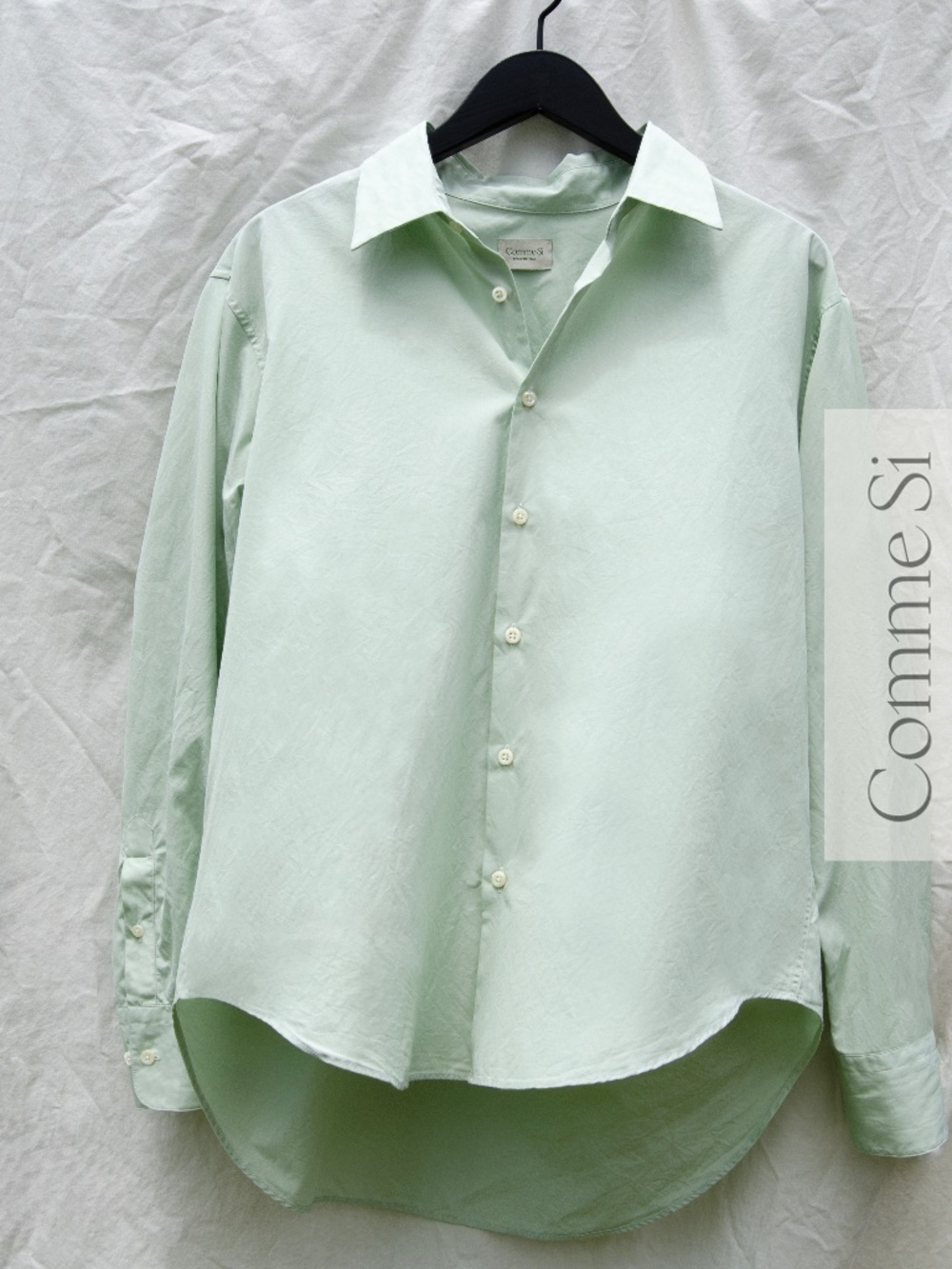 Comme Si La Shirt Classica Sage Cotton poplin EUC